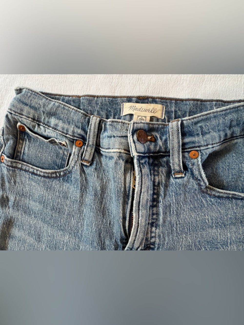 Madewell The Perfect Vintage Crop Jeans Womens 28 Blue High Rise Raw Hem - Picture 3 of 8